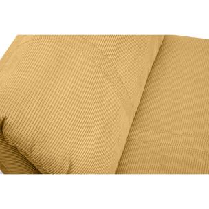 Chauffeuse 1 place convertible en tissu velours côtelé jaune curry SPENCER