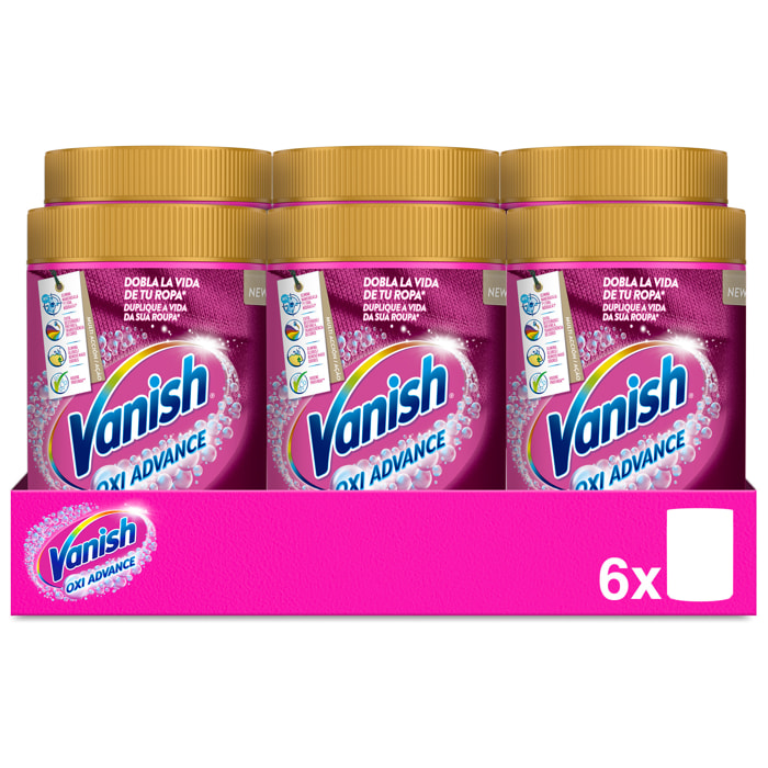 Vanish Oxi Advance Quitamanchas para la ropa, elimina olores, potenciador de Lavado en polvo - 6x400 gr