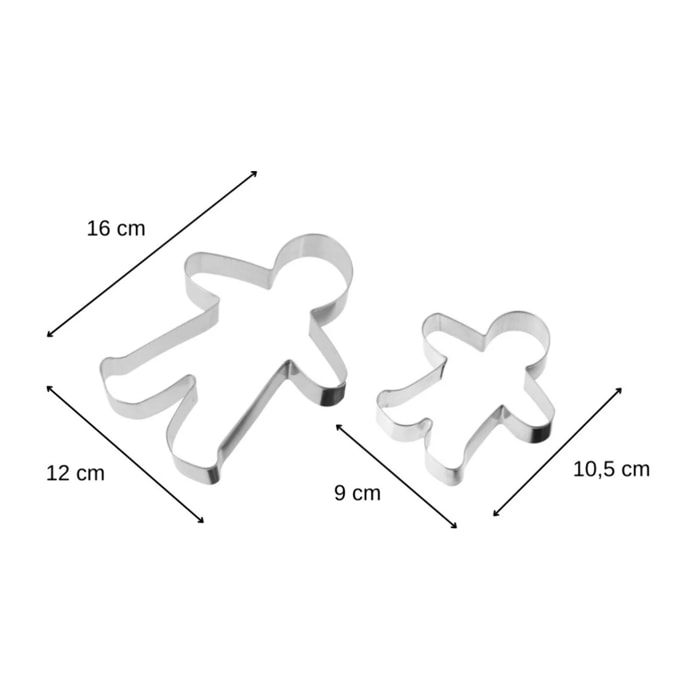 Lot de 2 emporte-pièces en forme de bonhomme en pain d'épices Zenker Emporte-pièces