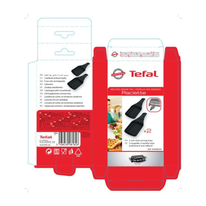 coupelle TEFAL lot de 2 poelons à raclette carrées