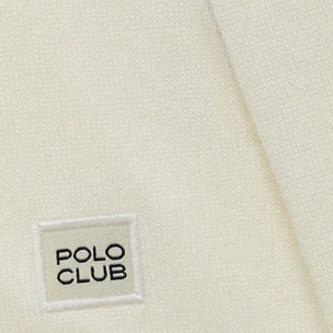 Maglione basic nude a girocollo e cerniera con logo Polo Club