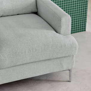 Canapé 2 places en tissu gris clair L 143 x P 90 x H 89cm - Hans