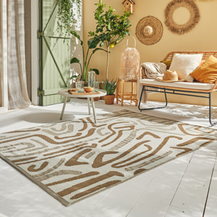 CAPRI - Tapis d'extérieur à motif abstrait - Beige