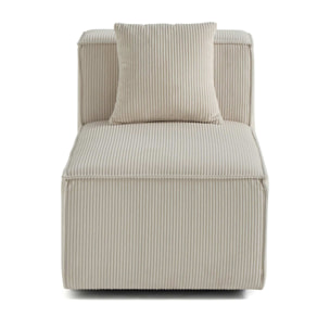 Arty - module d'assise - en velours côtelé - Beige