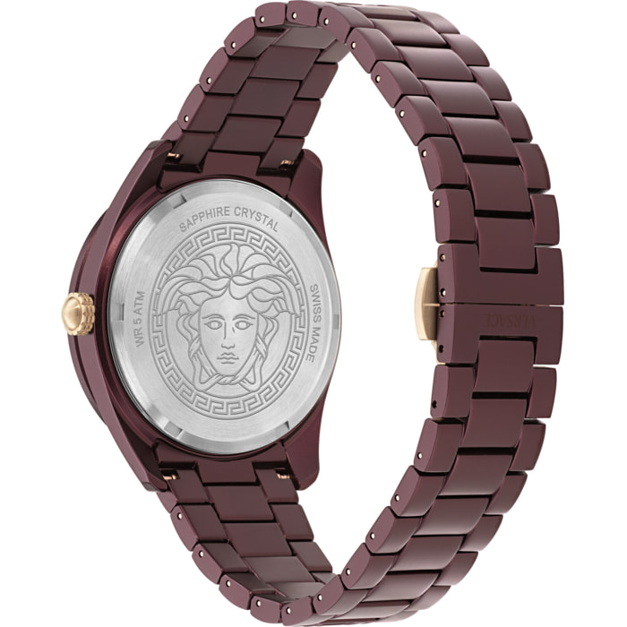 Versace Orologio Analogico Al Quarzo V-Dome Alluminium.timeles