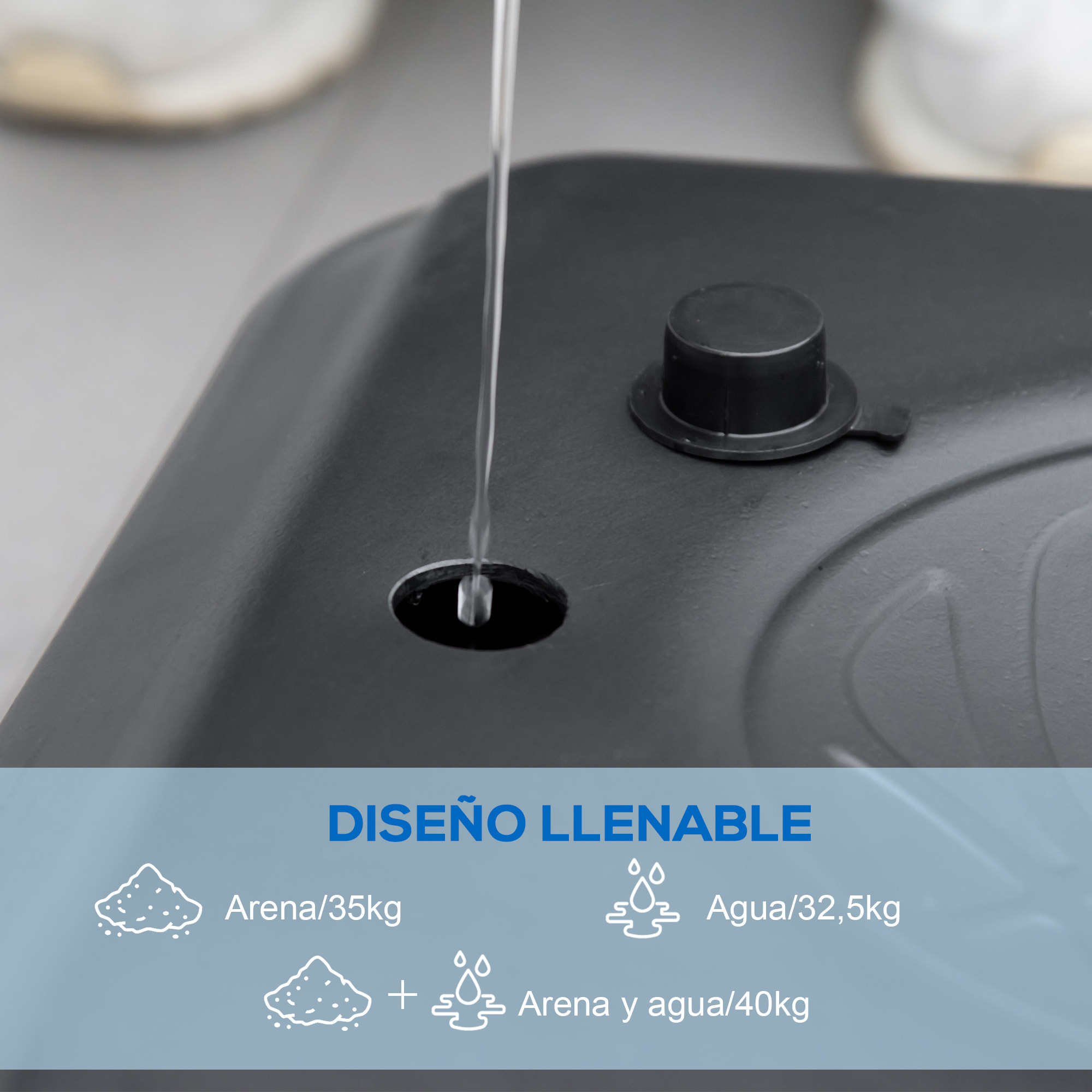 Canasta de Baloncesto de Exterior con Altura Ajustable 235-264 cm Aro de Baloncesto con Soporte Canasta de Baloncesto con Ruedas Base Rellenable Negro