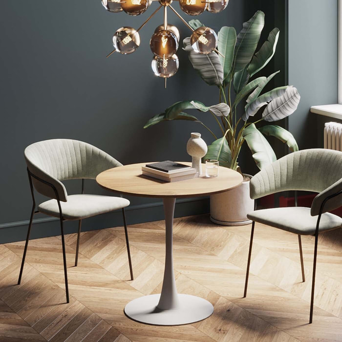 Table Schickeria chêne et blanche Kare Design