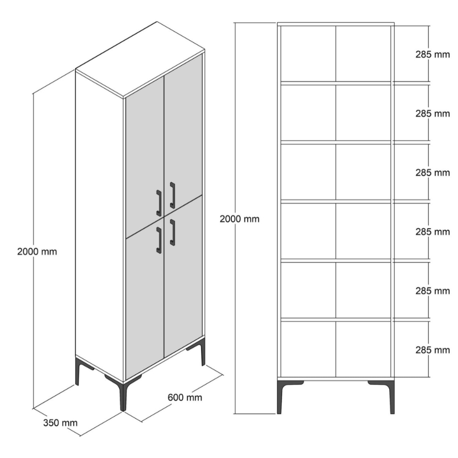 Colonne de rangement bois et gris YANI