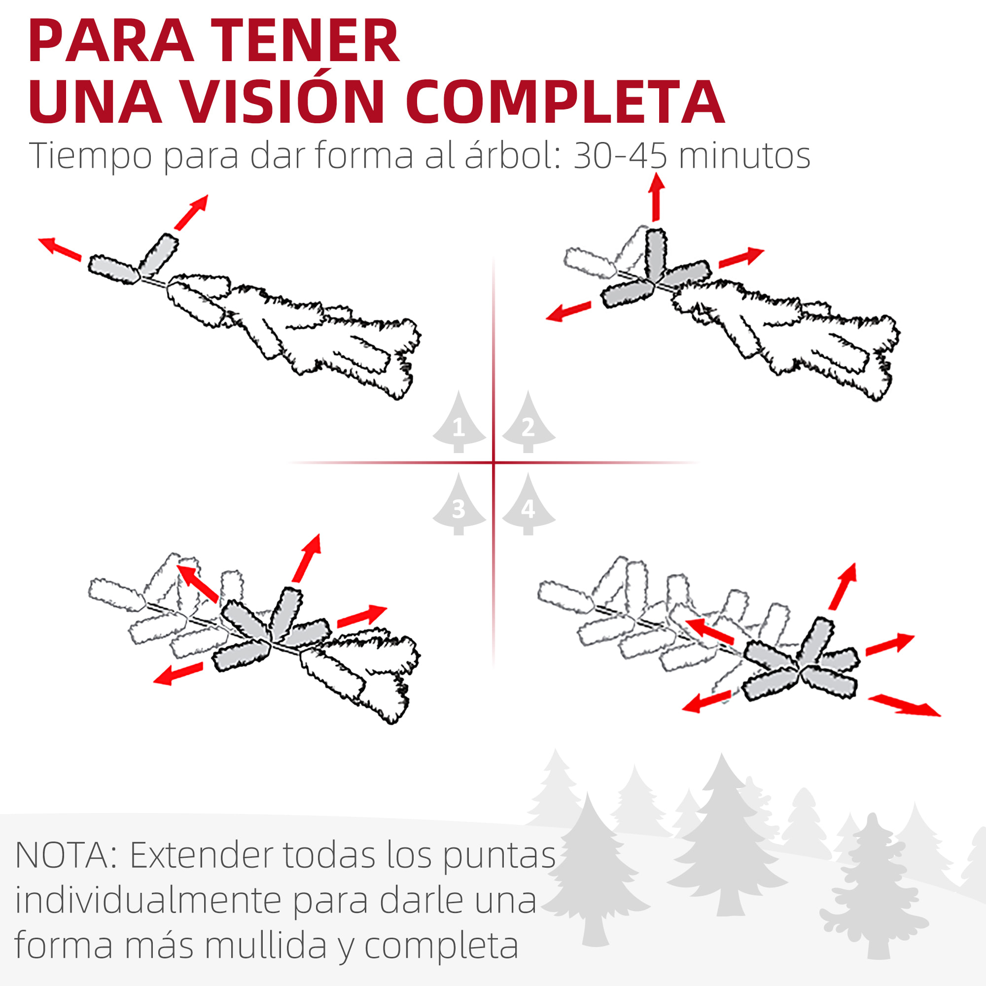 Árbol de Navidad 225 cm Árbol de Navidad Artificial con 220 Luces LED de Dos Colores 519 Ramas Control Remoto y Soporte de Acero Árbol Navideño para Salón Interior Verde