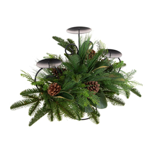 P/candele con pino e magnoli - Pezzi 1 - VERDE - Bianchi Dino SpA