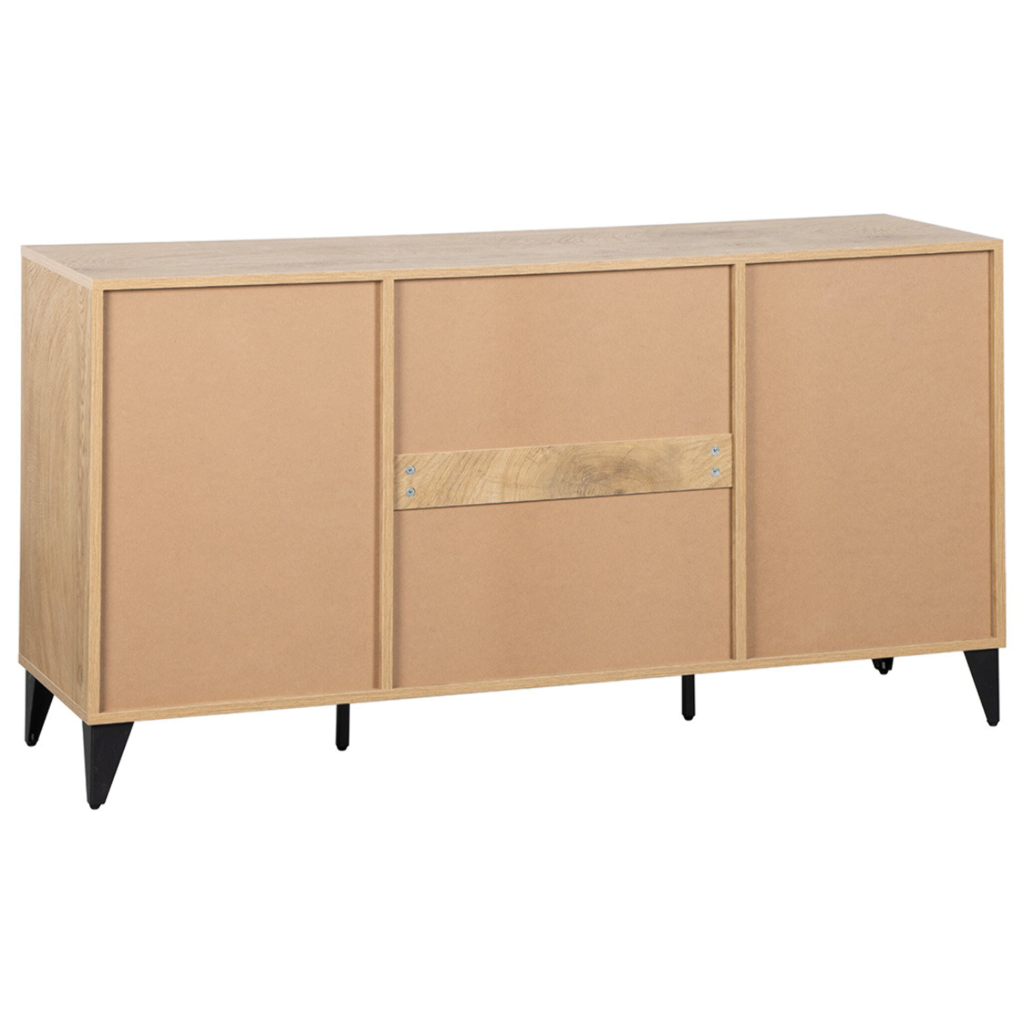 Tribeca - buffet bas - effet bois et métal noir - 140 cm - Bois / Noir