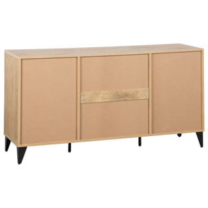 Tribeca - buffet bas - effet bois et métal noir - 140 cm - Bois / Noir