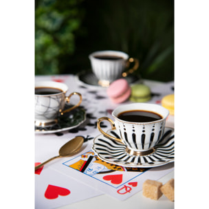 Set de 6 Tasses à Café avec Soucoupe Excelsa – Alice, New Bone China Multicolore