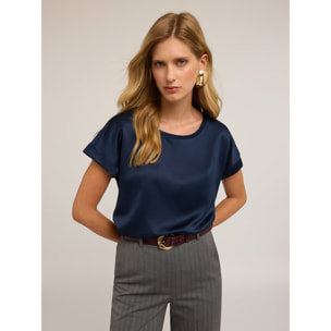 Motivi - Camiseta bimaterial - Azul