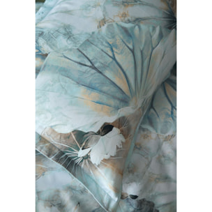Parure housse de couette et taies oreiller 100% Satin de Coton imprimé