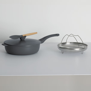 Sauteuse D28cm en fonte d aluminium gris