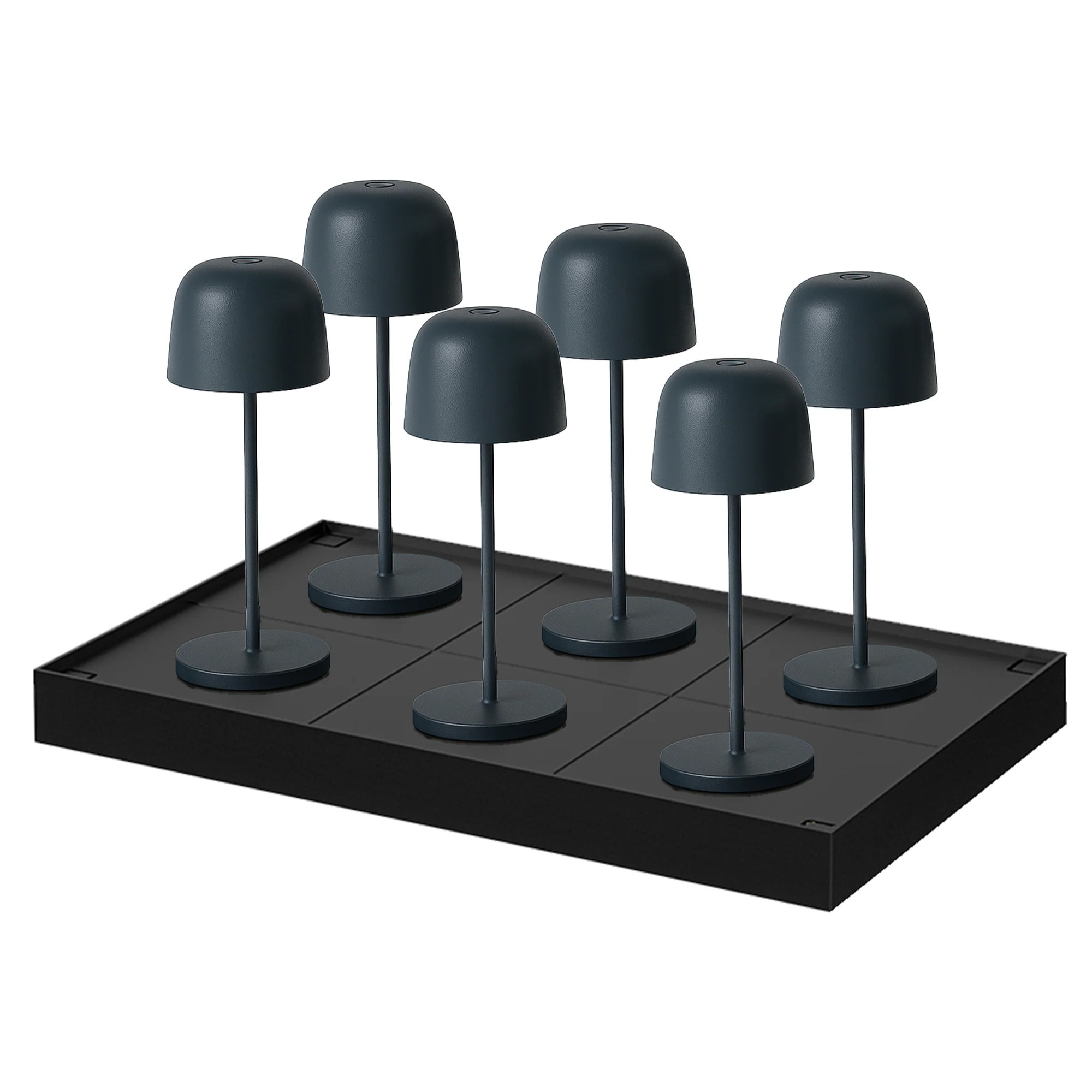 6 Lampes de table SOPHIA Gris + base de chargement
