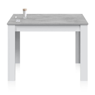 Mesa de comedor Dina Blanco Artik (Blanco Mate) - Gris Cemento