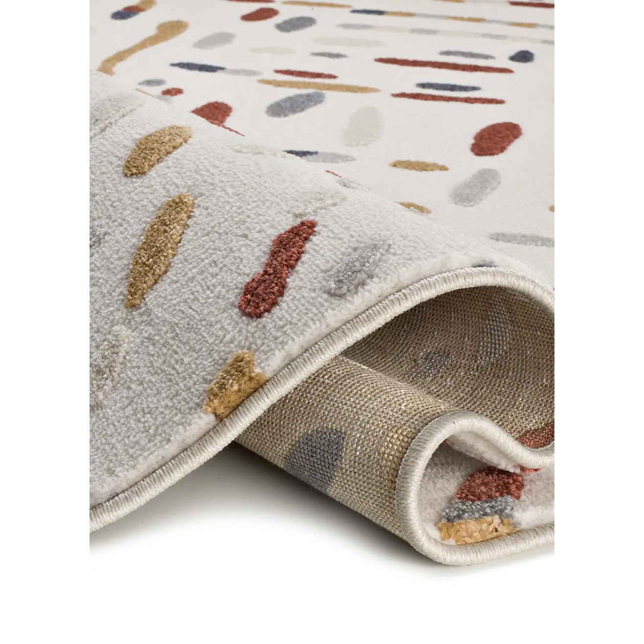 AMARA Alfombra geométrica con relieve multicolor, varias medidas disponibles.
