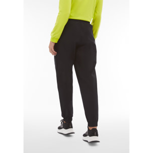 Pantaloni joggers donna in tessuto popeline tinto in capo