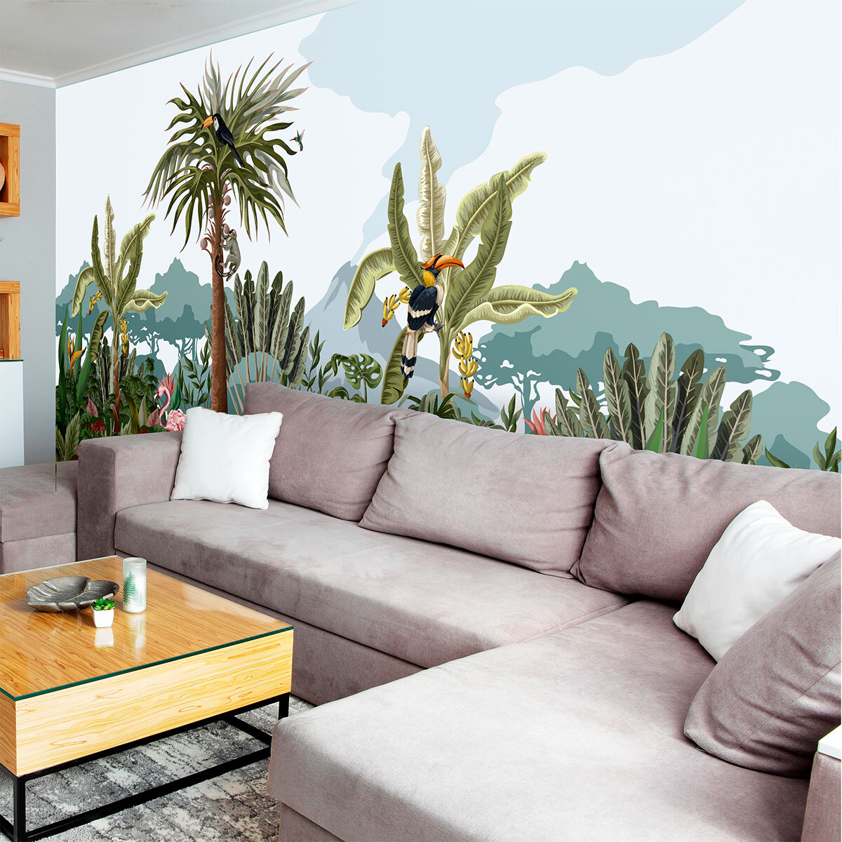 Papier peint panoramique jungle préencollé de la savane H 250 x L 480 cm