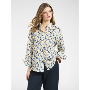 Elena Mirò - Camisa de muselina estampada - Azul