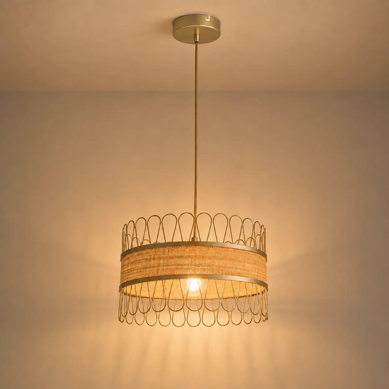 Suspension en rotin D40 cm - Flore