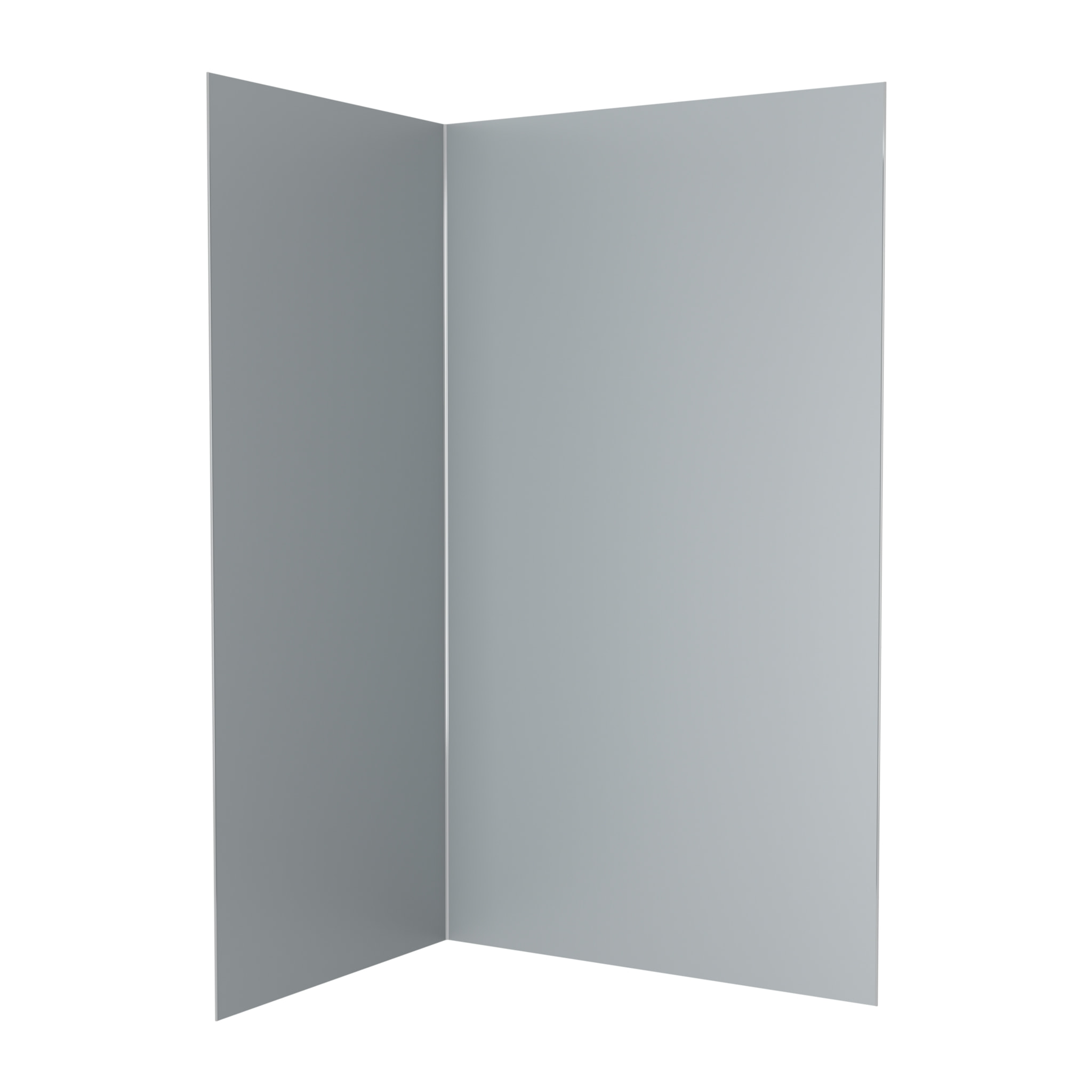 Pack 2 Panneaux Muraux en Aluminium Silver 120+90x210 cm + Profilés Chrome