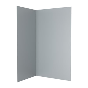 Pack 2 Panneaux Muraux en Aluminium Silver 120+90x210 cm + Profilés Chrome