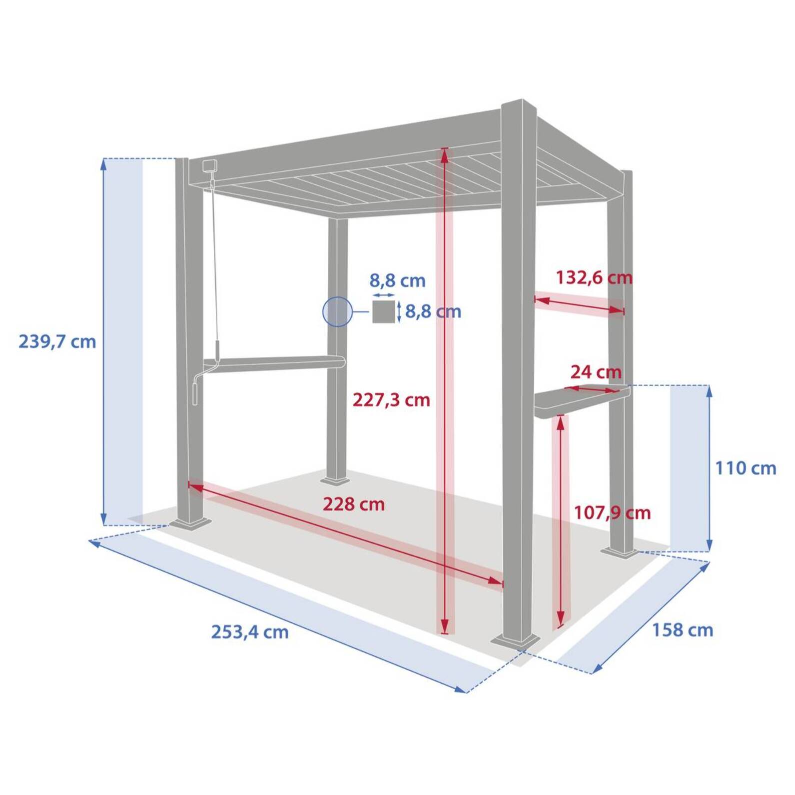 Abri à barbecue Grily gris graphite acier et aluminium