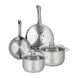 Ensemble de 2 Poêles de cuisson 24 et 28 cm et 2 faitouts 20 et 24 cm Elo Profi Brillant