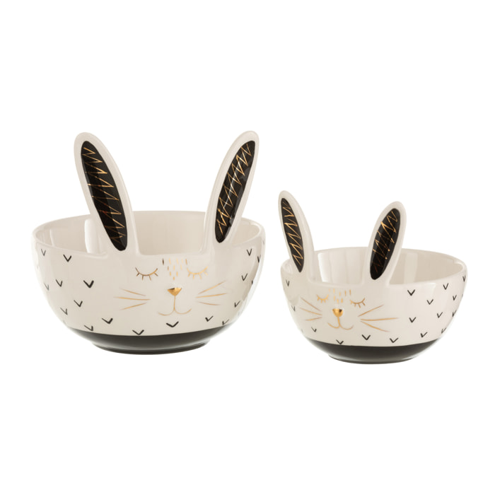 J-Line bol Lapin - céramique - blanc - small