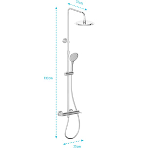 Colonne de douche Mécanique finition Chrome 133x26x52 cm - MOLLY CHROME