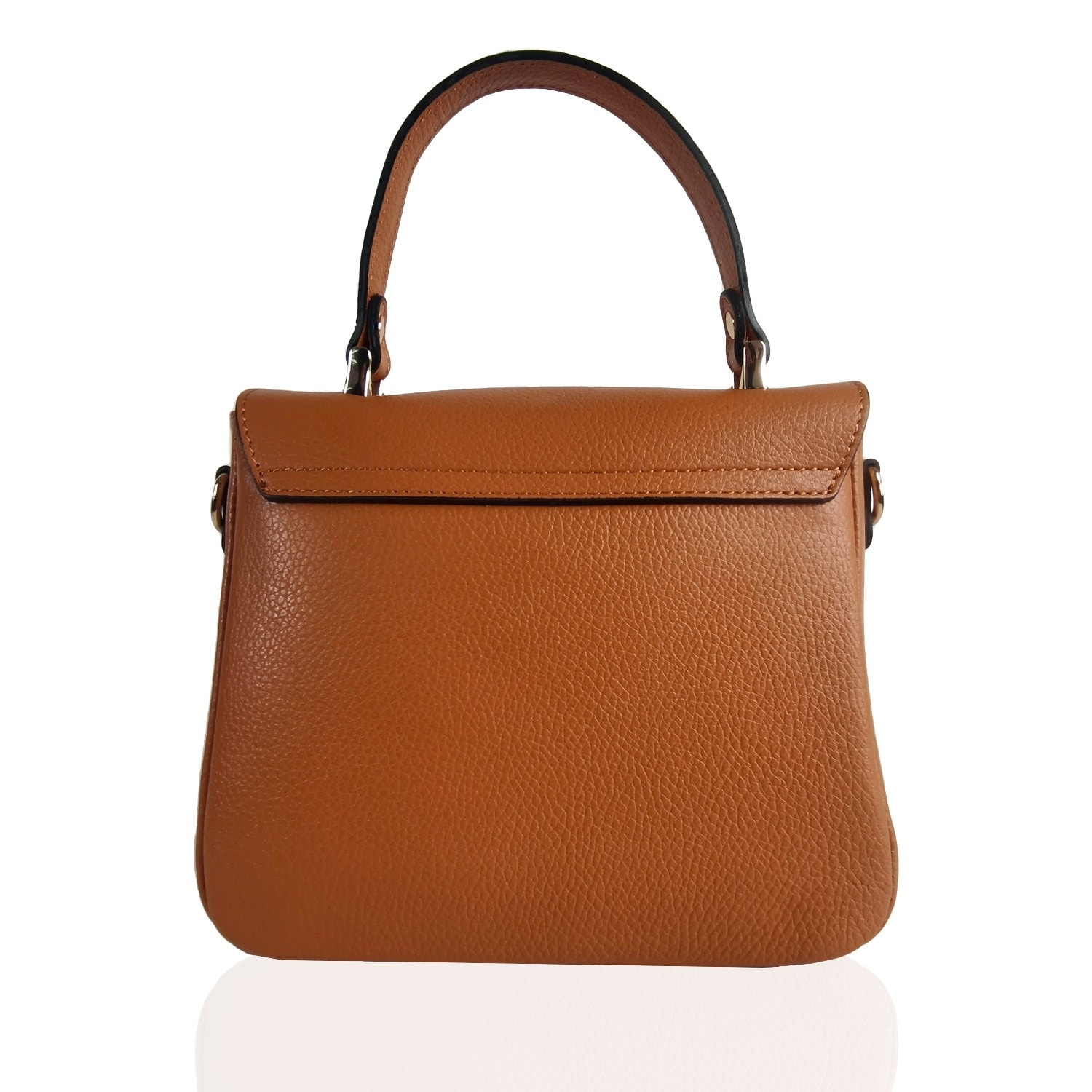 Borse Donna colore Cuoio-in pelle Made in Italy 22x22x12cm