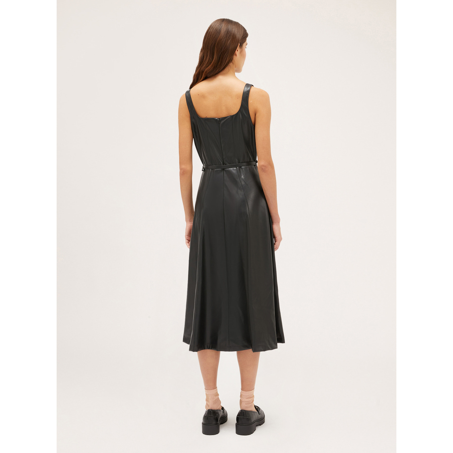 Motivi - Vestido midi de tejido revestido - Negro