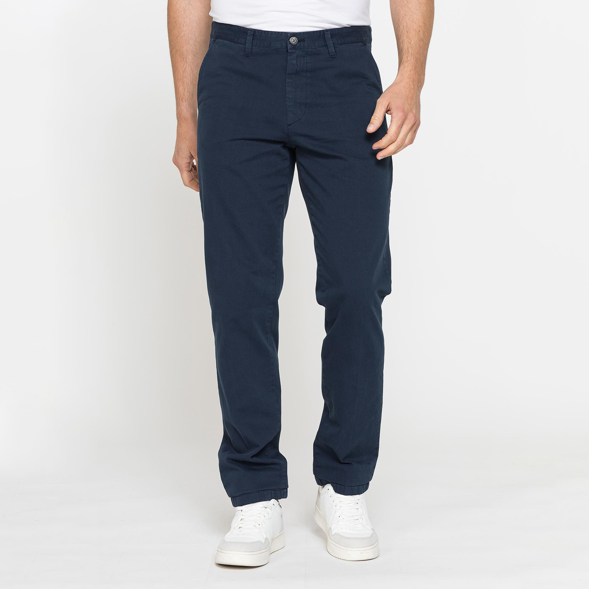 PANTALONE CHINO DA UOMO IN GABARDINA LEGGERA DI COTONE