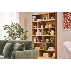 Bibliothèque design en bois clair L120 cm AZTEQUE