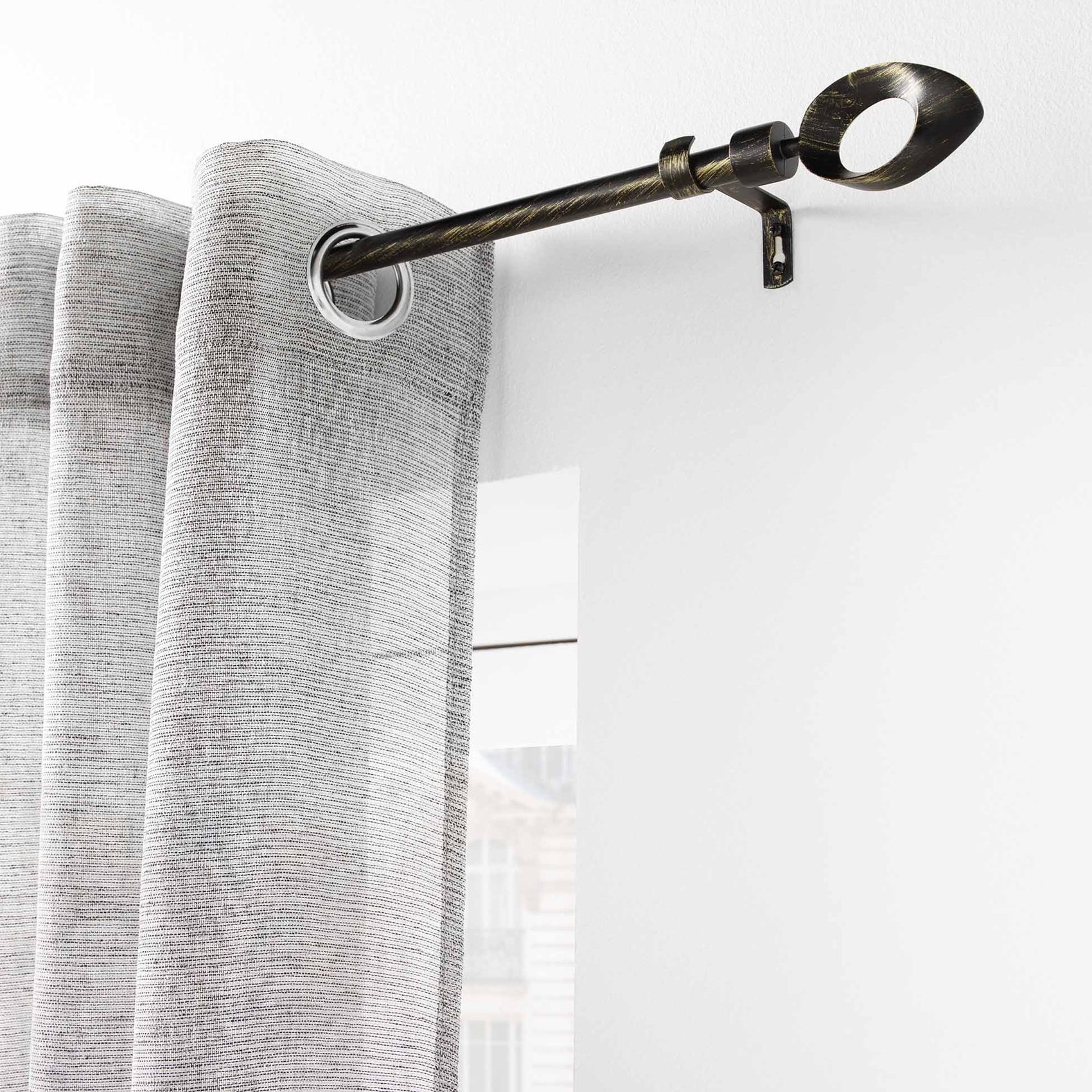 Tringle extensible en kit patiné or - Noir