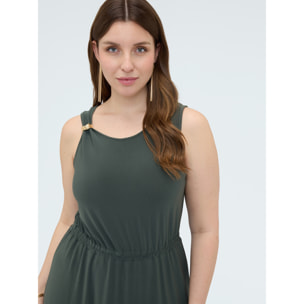 Fiorella Rubino - Vestito lungo in jersey con scollo sulla schiena - Verde militare