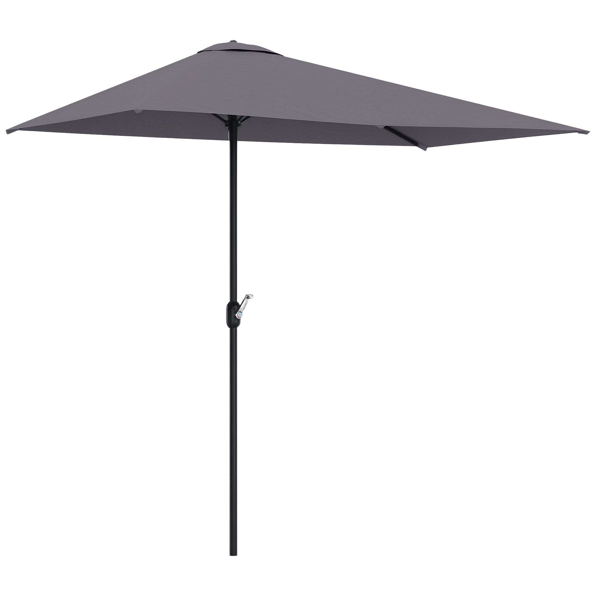 Demi-parasol Ø 230 cm Parasol de balcon terrasse avec manivelle Protection solaire UV Polyester pour contre au mur, porche, balcon crème
