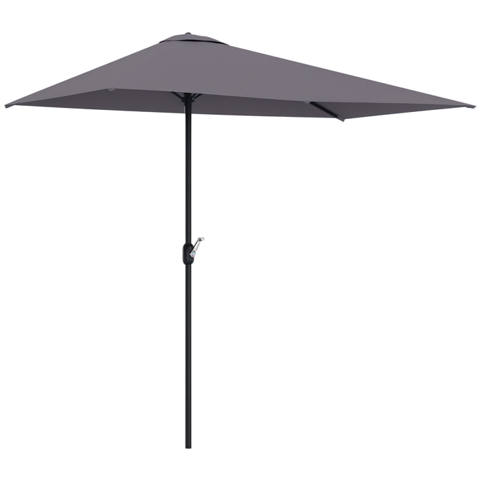 Demi-parasol Ø 230 cm Parasol de balcon terrasse avec manivelle Protection solaire UV Polyester pour contre au mur, porche, balcon crème