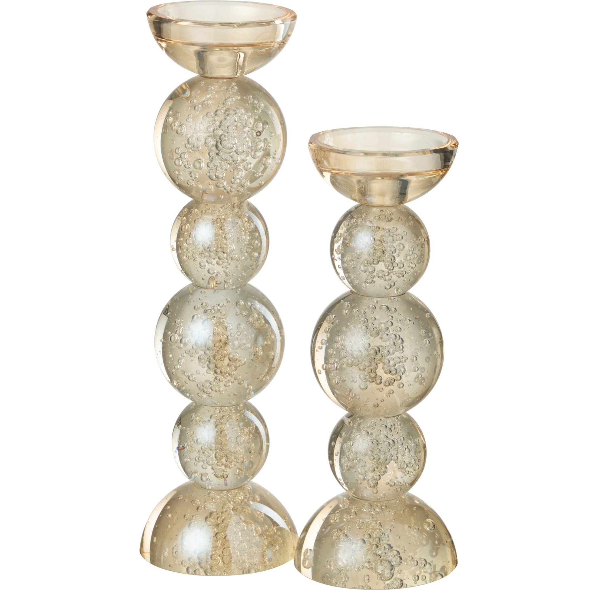 J-Line bougeoir - verre - champagne - large
