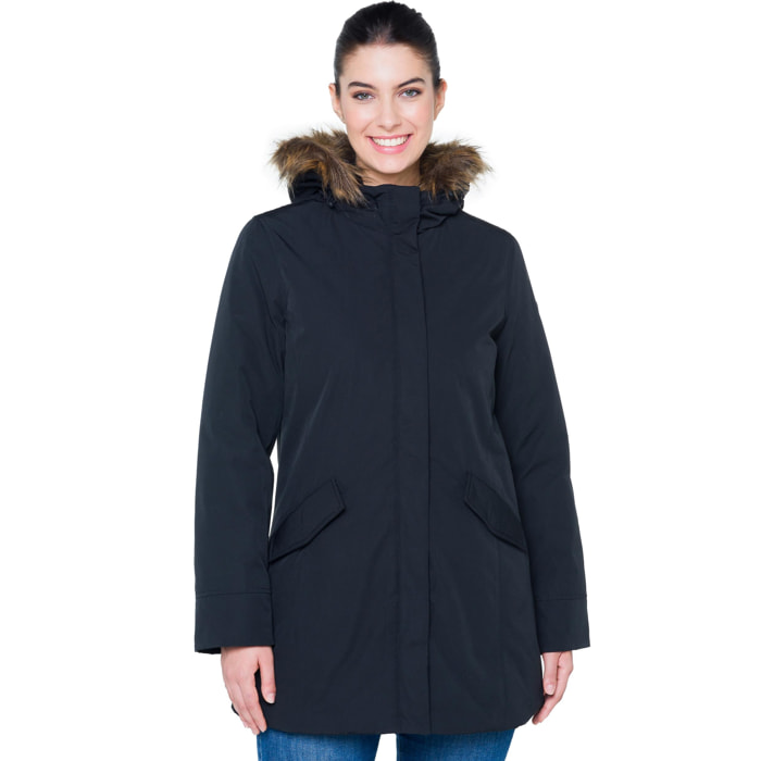 Parka larga Hot Buttered Mathilde con capucha ajustable Negro