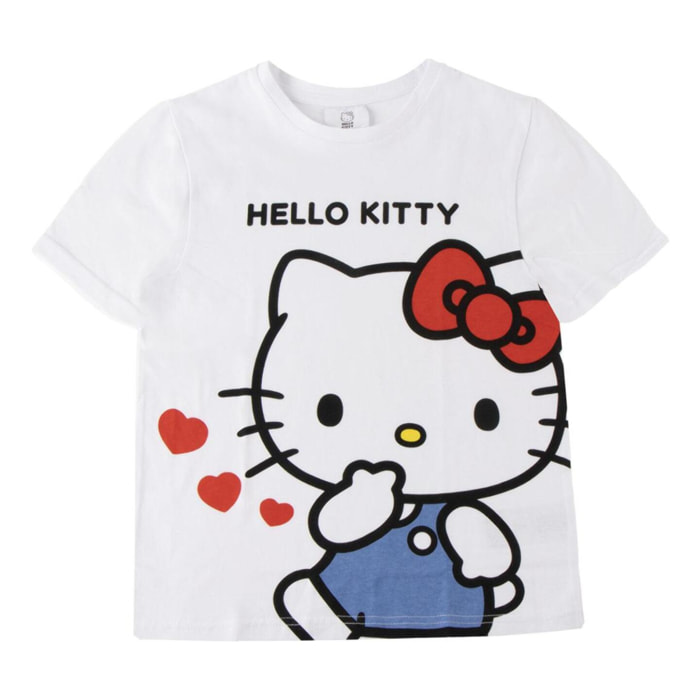 Camiseta Corta Hello Kitty - Color Blanco