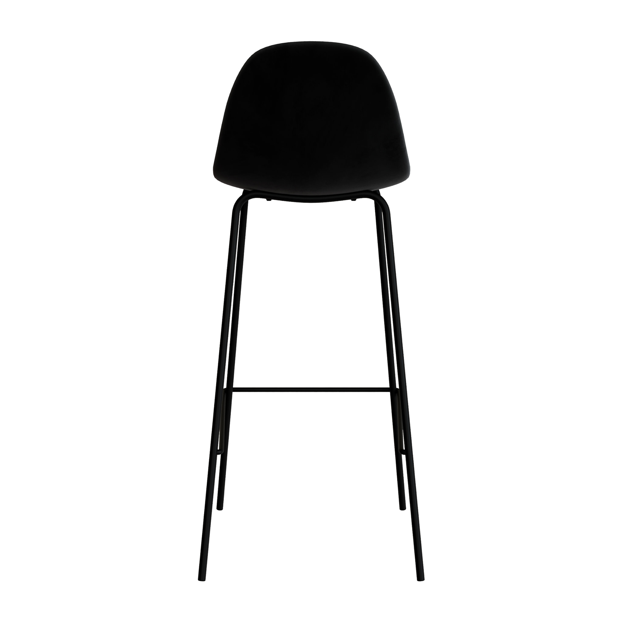 Lot de 2 chaises de bar en velours noir 75 cm - Henrik