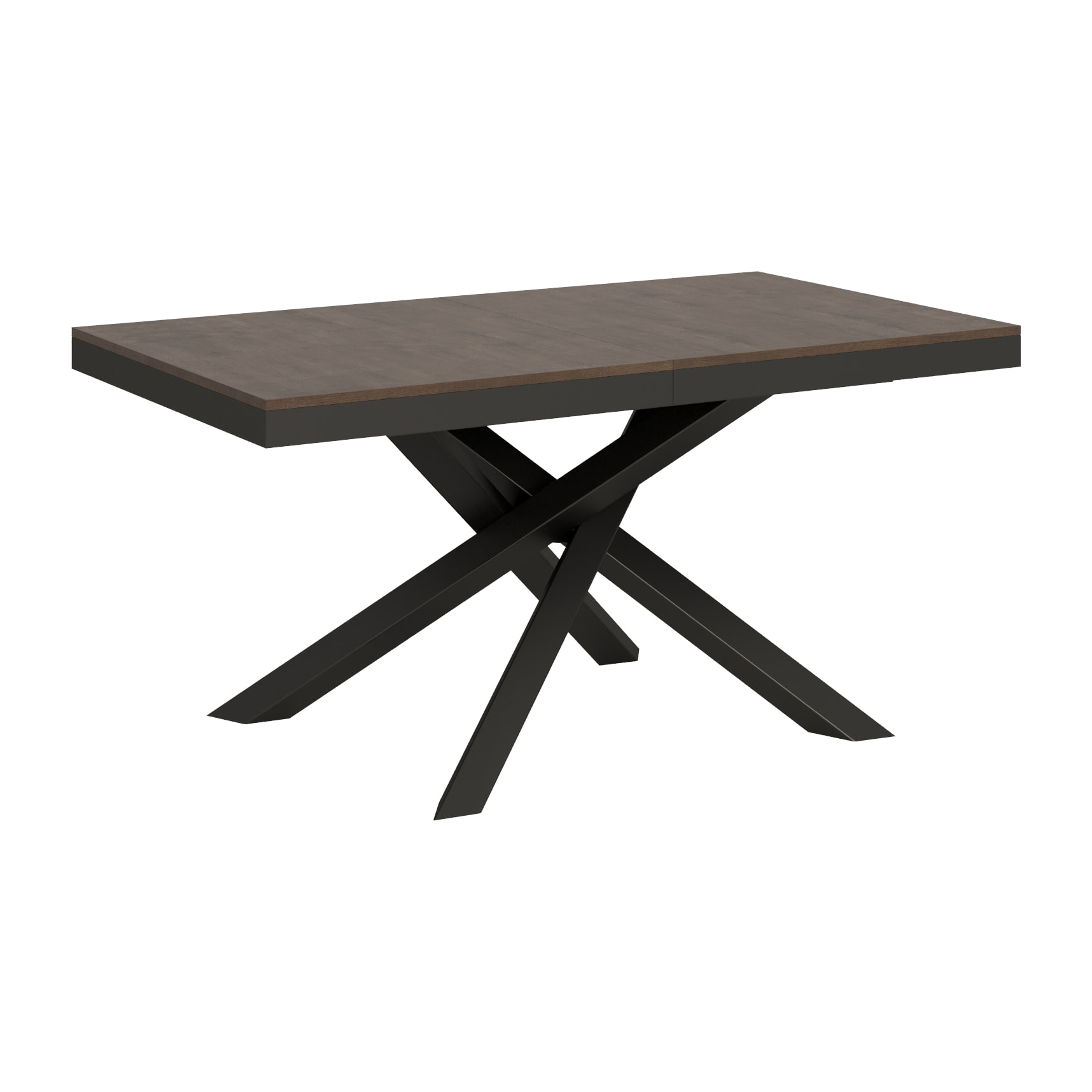 Mesa extensible 90x160/264 cm Volantis Evolution Nogal estructura Antracita