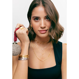 Collana Choker Circles & Circles in Acciaio Placcato Oro