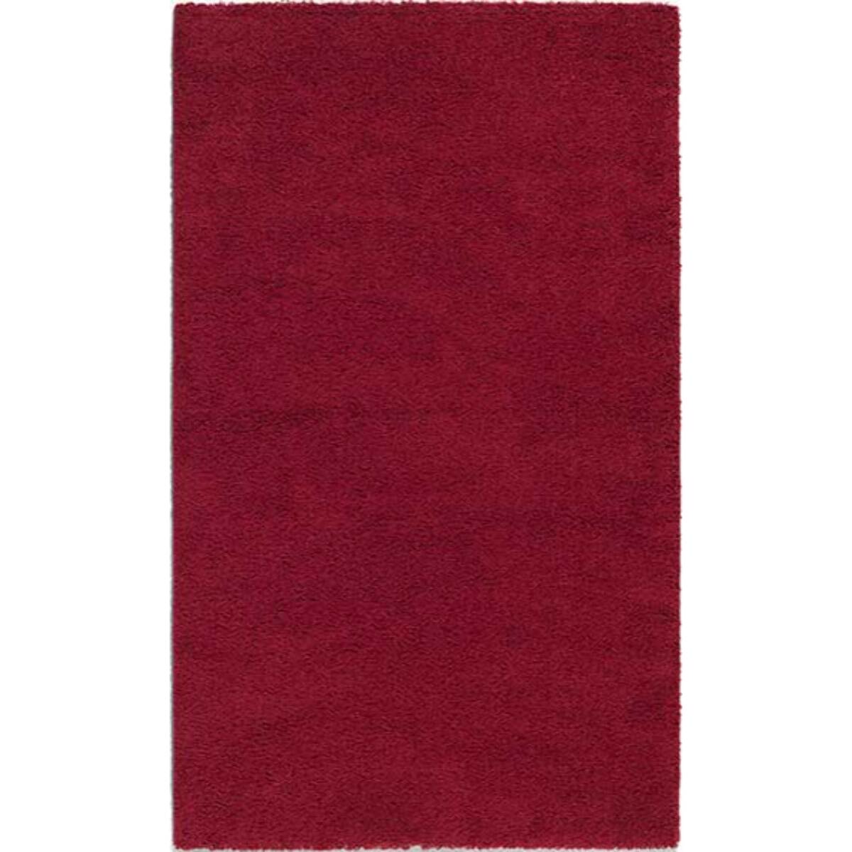 Uni - tapis de salon en laine artificielle rouge