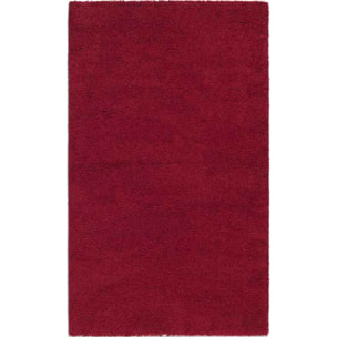 Uni - tapis de salon en laine artificielle rouge