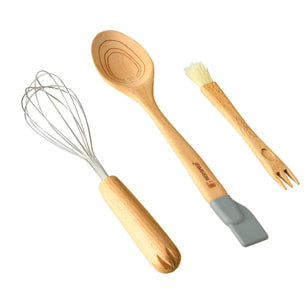 Juego de 3 Utensilios 2 en 1 de cocina Multifunción GENIUS en acero inoxidable y silicona Bergner.